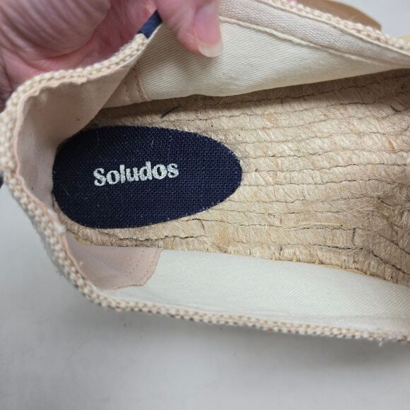 SOLUDOS Beer Shot Smoking Slippers Beige Espadrilles Drink Embroidery Sz 11 - Picture 7 of 7
